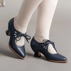 Gibson Edwardian Leather Shoes (Navy)