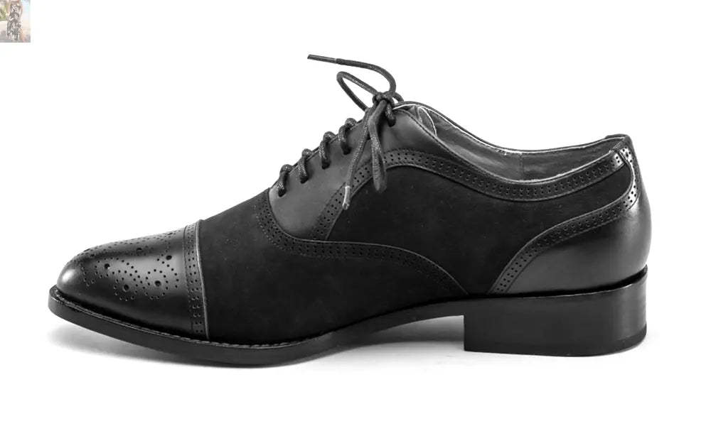 Dandy Men's Vintage Cap Toe Oxfords (Black)