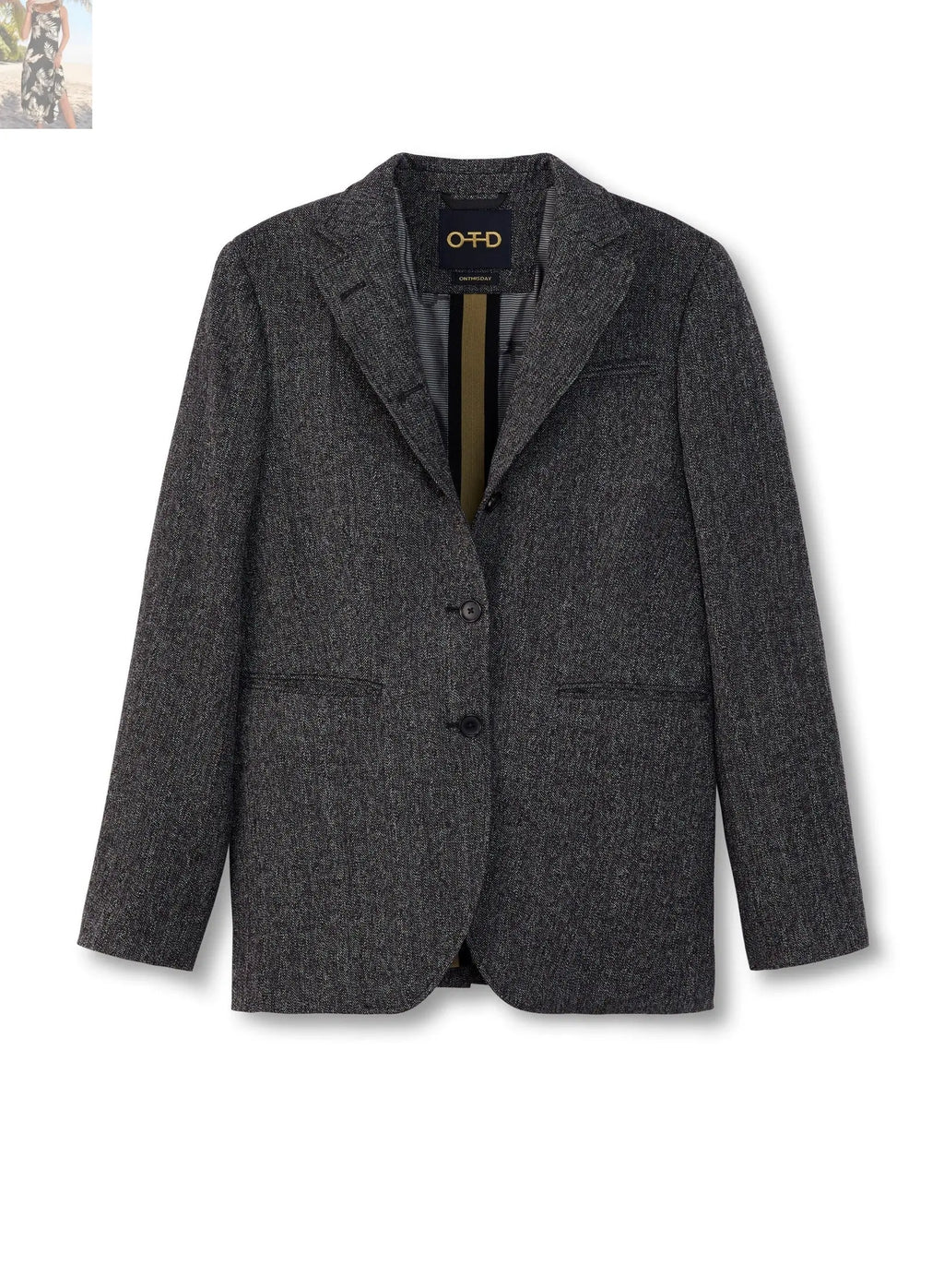 Herringbone Single-Breasted Jacket