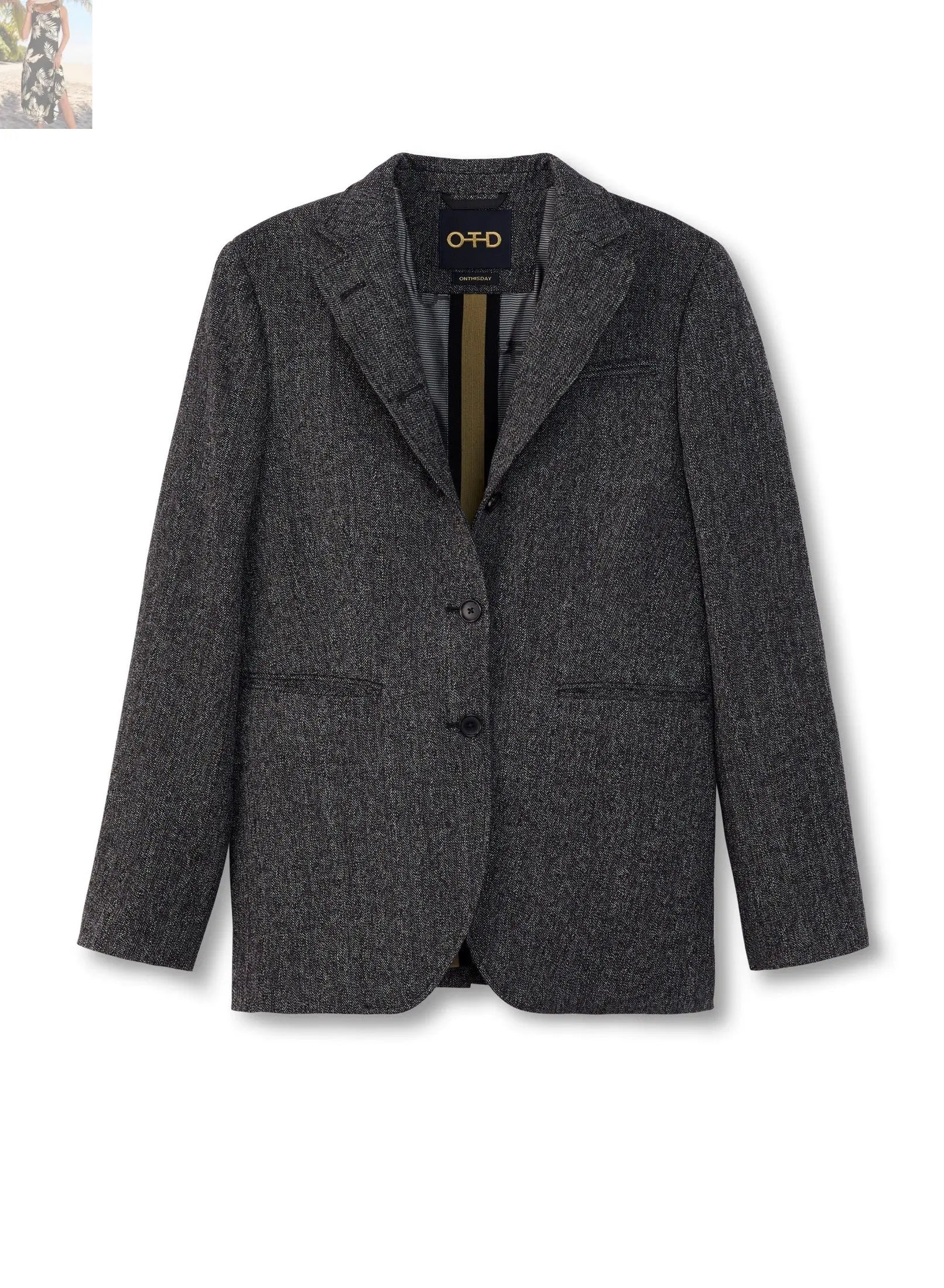 Herringbone Single-Breasted Jacket