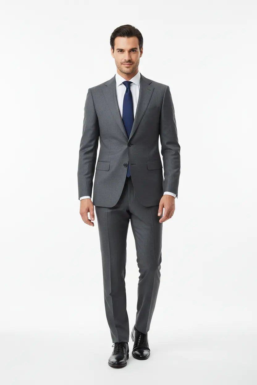 Men's Slim-Fit Two-Piece Suit in Gray - Style Haven