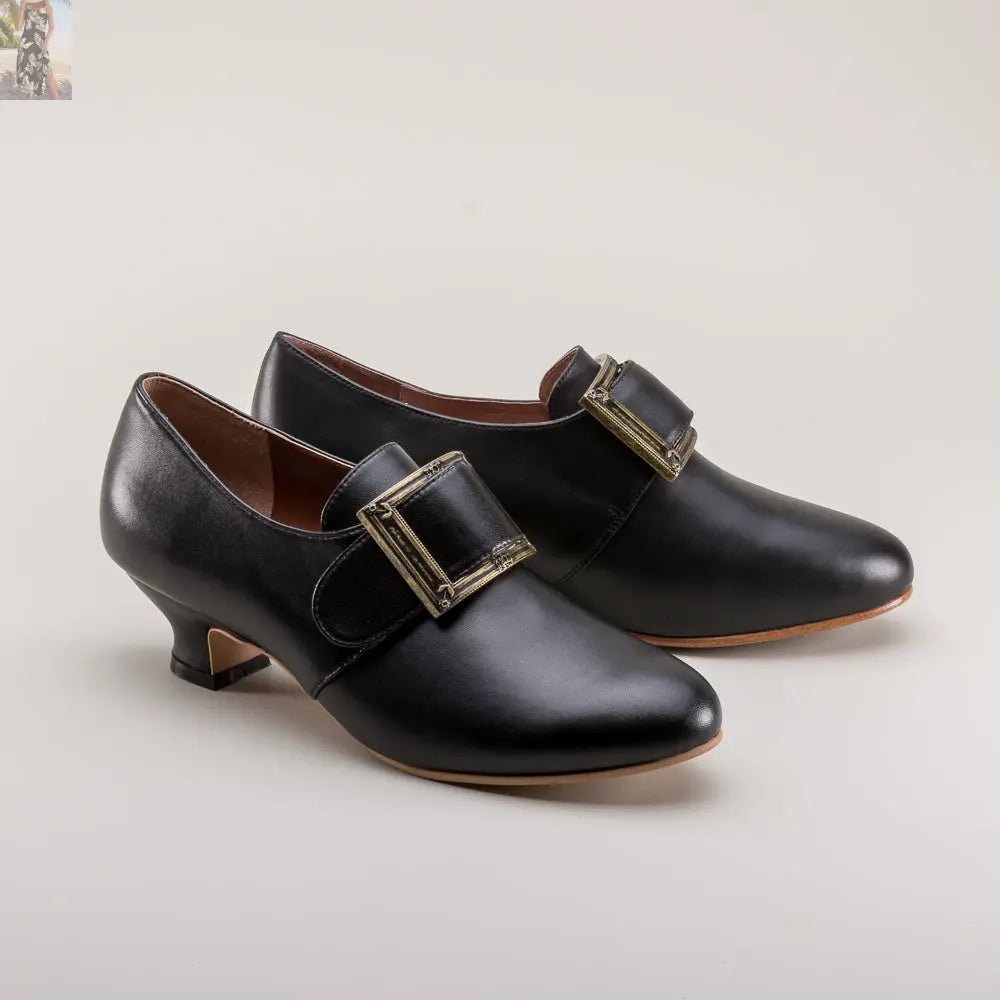 Kensington 18th Century Leather Shoes (Black)