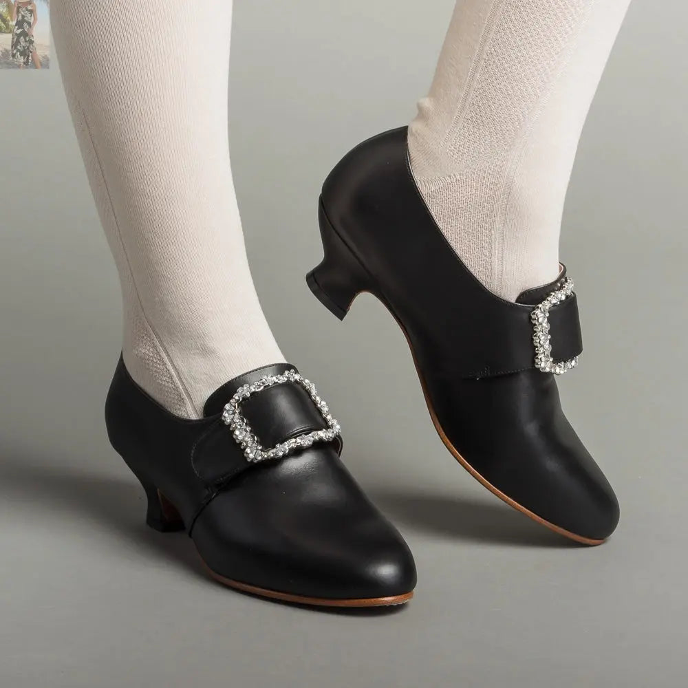 Kensington 18th Century Leather Shoes (Black)