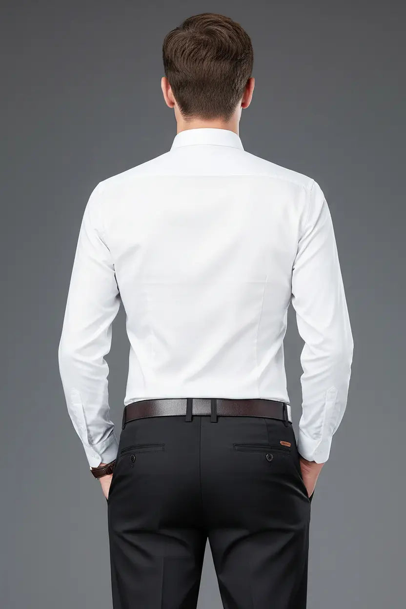 Men's Black Dress Pants Back View - Full View