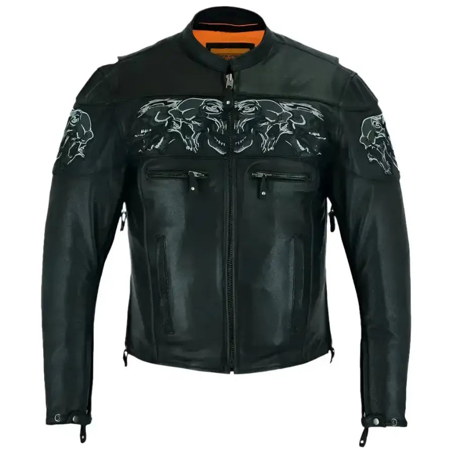 Mens Leather Motorcycle Jacket Riders Republic UK