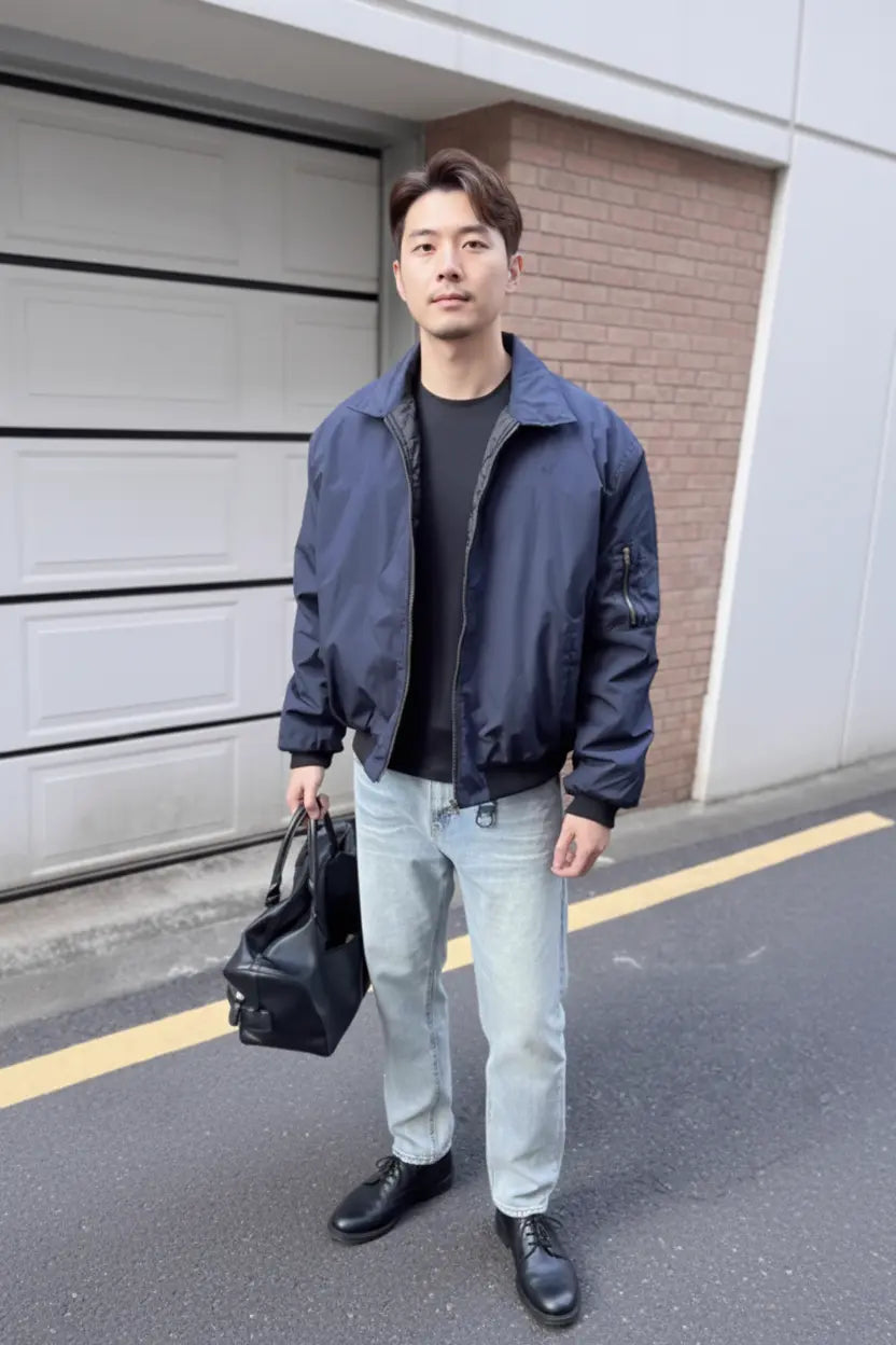 Navy Blue Jacket — Full Head Expanded