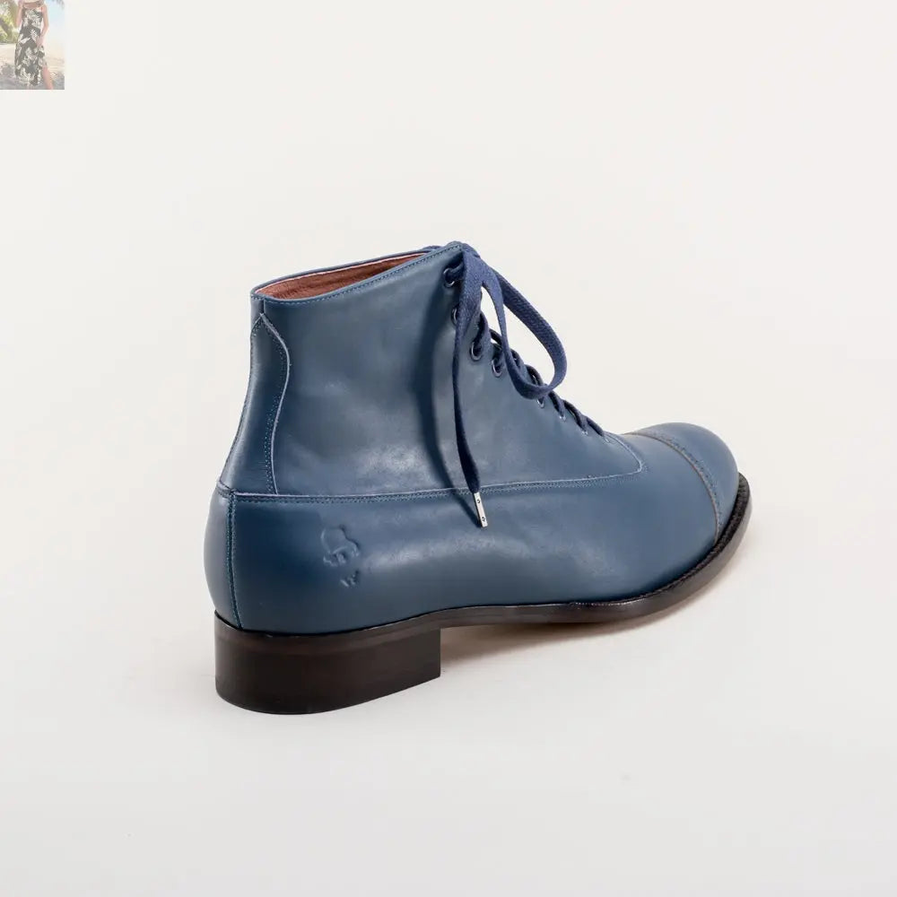 Noble Men's Vintage Lace-Up Boots (Blue)