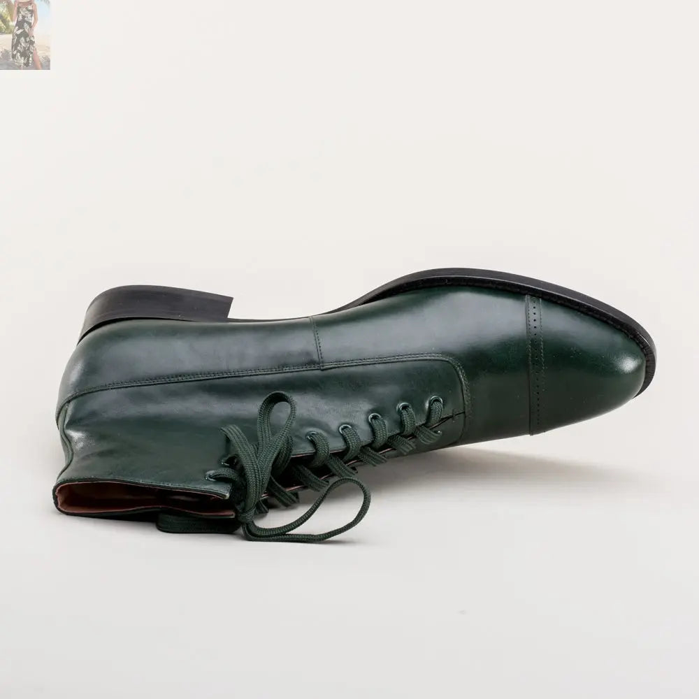 Noble Men's Vintage Lace-Up Boots (Green)