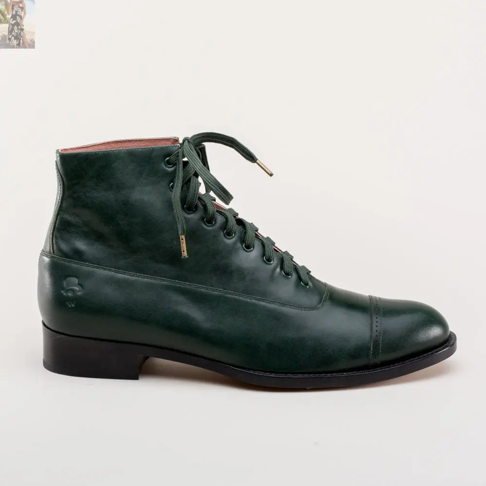 Noble Men's Vintage Lace-Up Boots (Green)