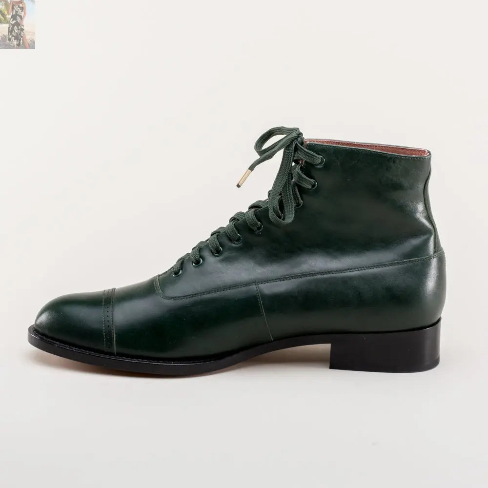 Noble Men's Vintage Lace-Up Boots (Green)
