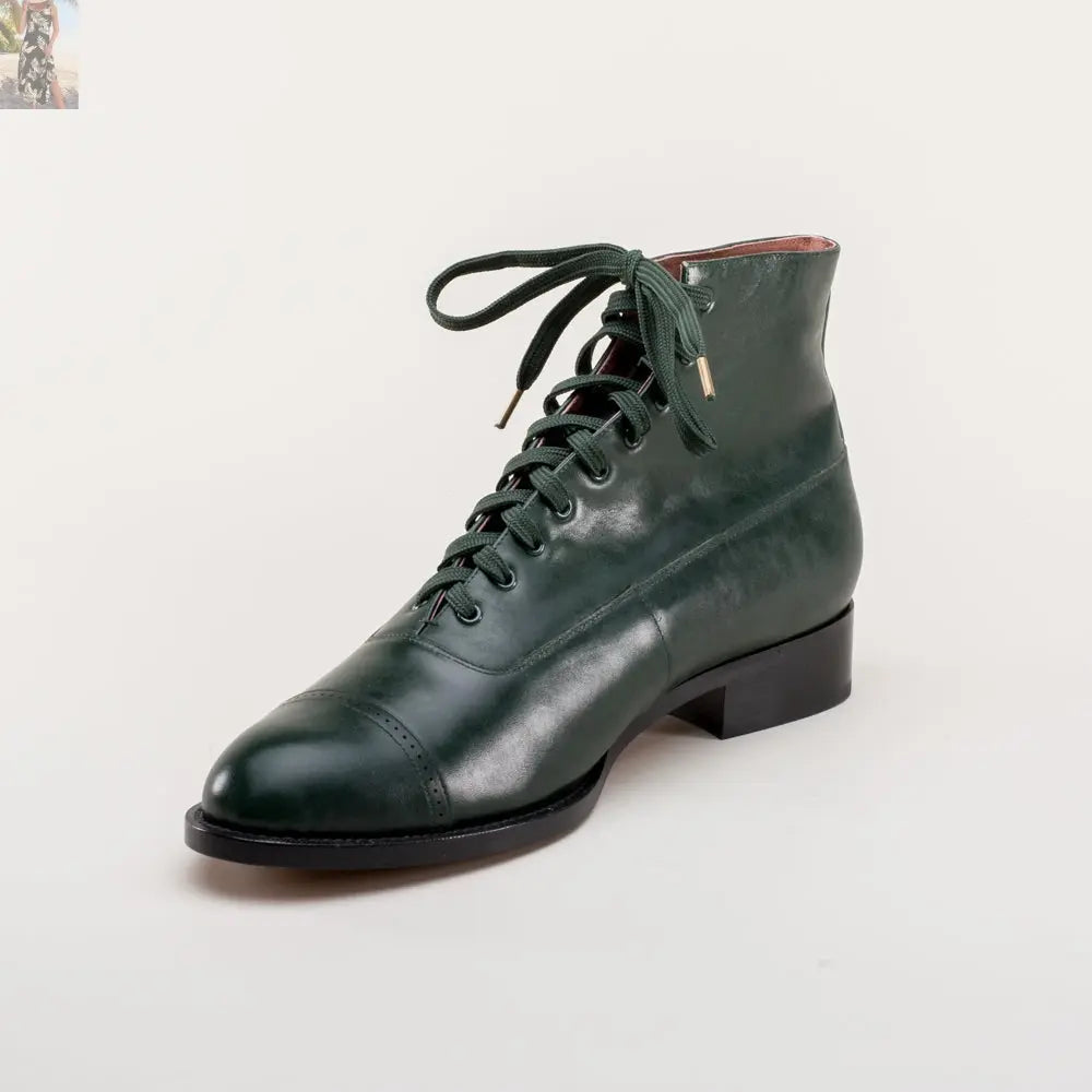 Noble Men's Vintage Lace-Up Boots (Green)