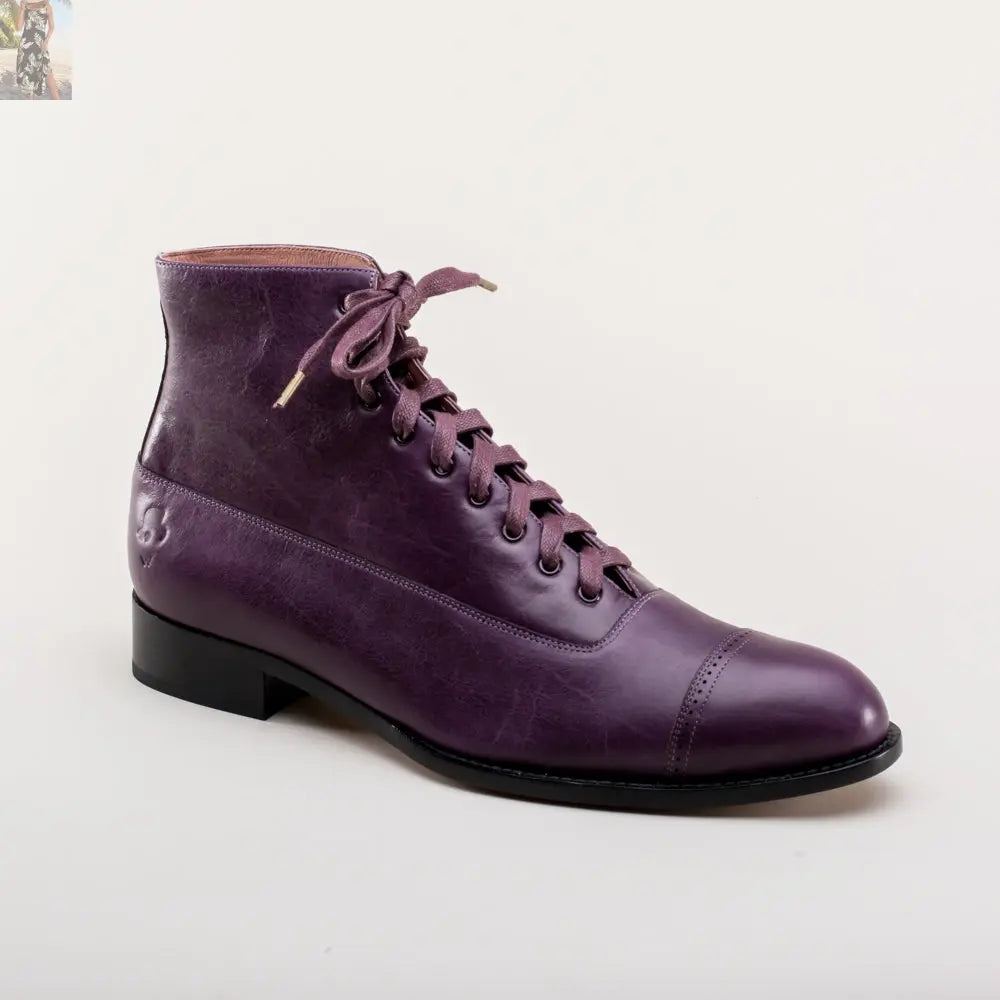Noble Men's Vintage Lace-Up Boots (Purple)