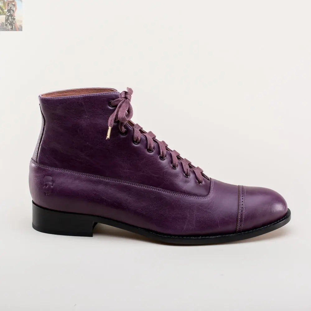Noble Men's Vintage Lace-Up Boots (Purple)
