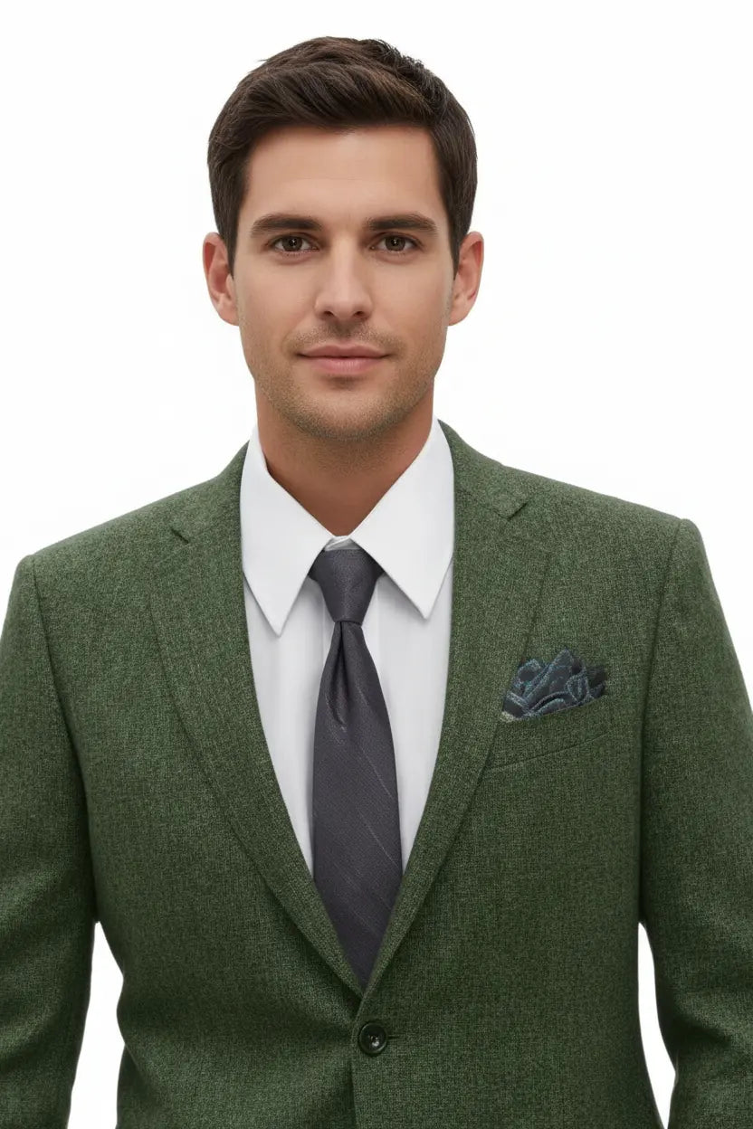 Olive Green Blazer — Full Model View