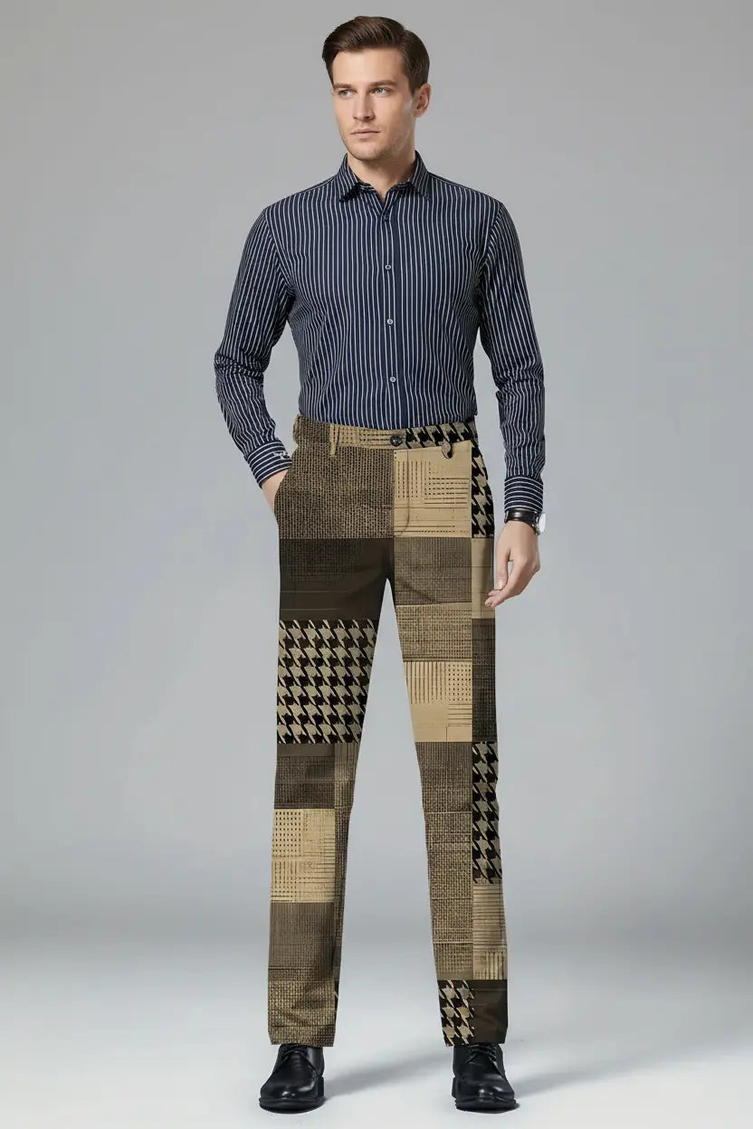 Patchwork Trousers – Full Model View
