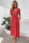 Red Floral Maxi Dress - Full View