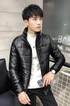Shiny Black Puffer Jacket — Full Frame