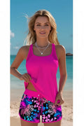 Women's Tummy Coverage Mid Waist Marine Life Print Tankini Set Style Haven