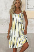 Women's Black Breathable Ombre A-Line Sleeveless V-Neck Dress Modlily